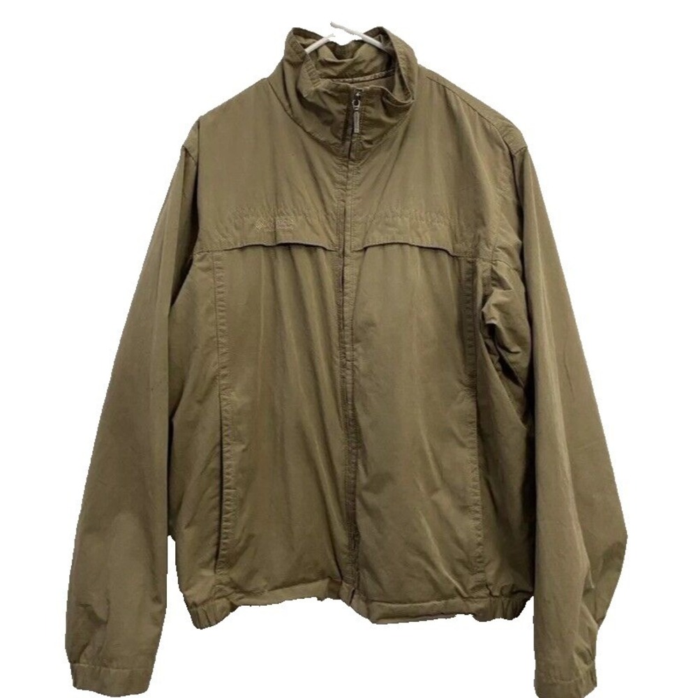 Columbia Sportswear Jacket Mens M Brown Full Zip Pockets Cotton Outdoor Hiking